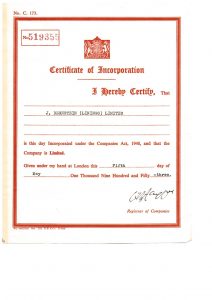 Certificate of Incorporation