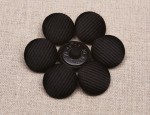 30L Silk Ottoman Covered Buttons - Black (Thick Cord)
