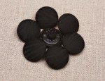 30L Silk Moire Covered Buttons - Black
